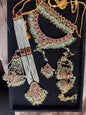 AMIRA - 6 pieces Bridal set | includes Mala, Necklace, Choker, Jhumar, Jhumke & Tikka | Colours available