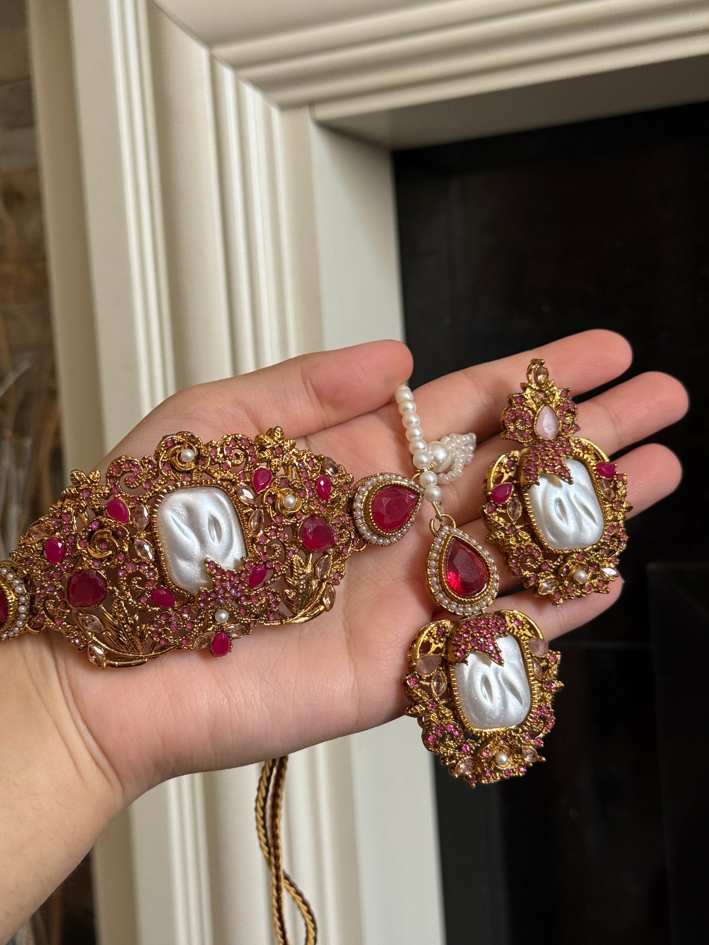 SAFA - Turkish choker set with earrings and tikka | available in 14 colours