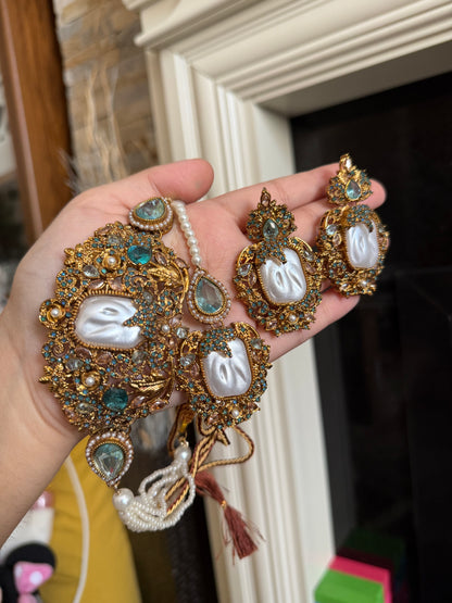 SAFA - Turkish choker set with earrings and tikka | available in 14 colours