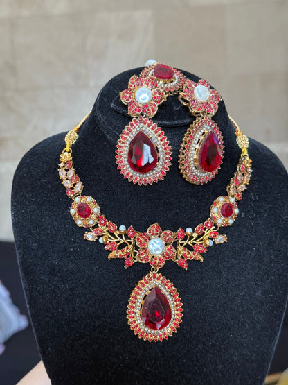 RANIA - Turkish necklace set with earrings and tikka | available in 12 colours