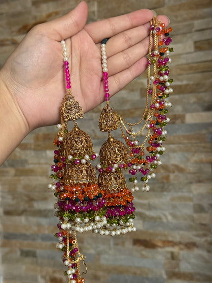PIYA - Mehndi Bridal set | includes Choker with Jhumke & tikka