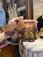 Afaf - Choker set with heavy Sahara jhumke and tikka | available in 25 colours