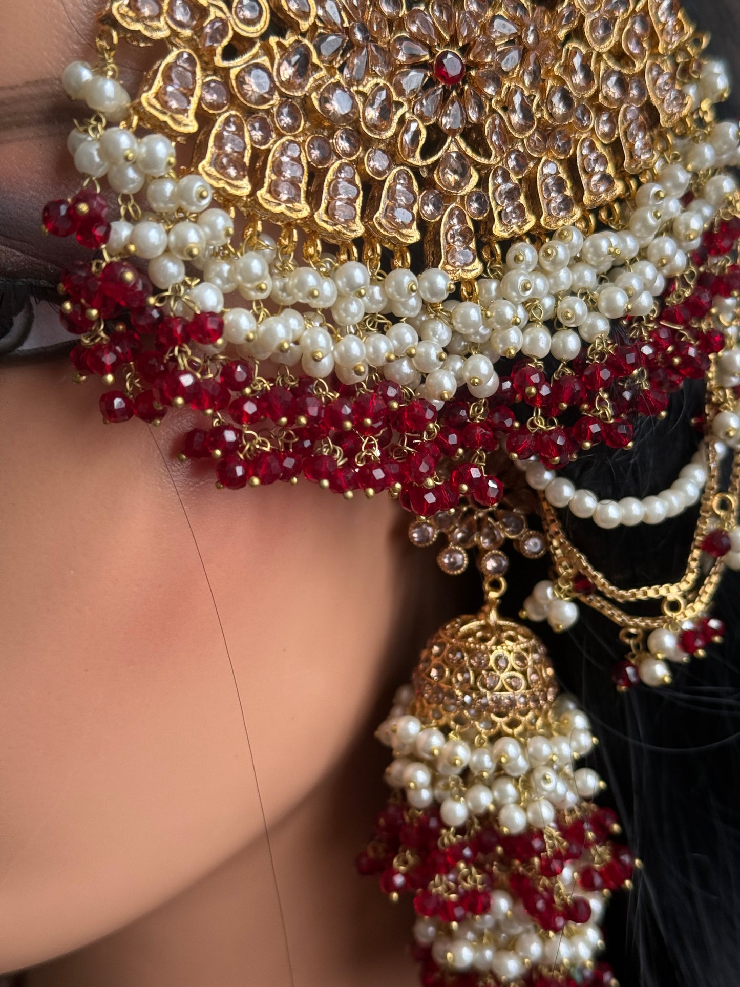 Naina - Heavy bridal set | Necklace with jhumar, jhumke and tikka
