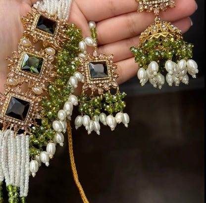 SALINAA - Choker set with Jhumke & Tikka | available in 14 colours