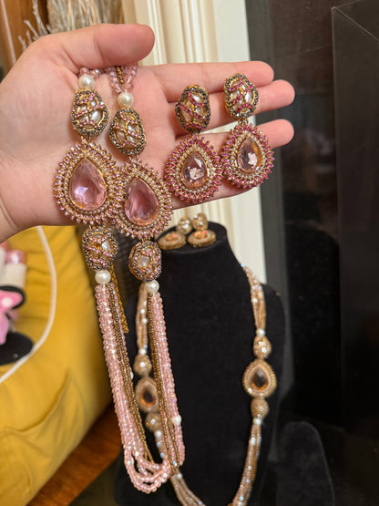 Long Mala with earrings | available in 6 colours