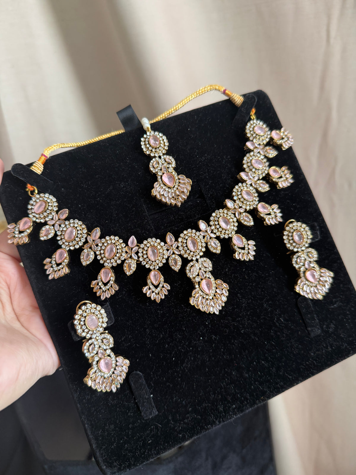 MAHRUKH - AD Necklace with earrings and tikka available | available in 7 colours