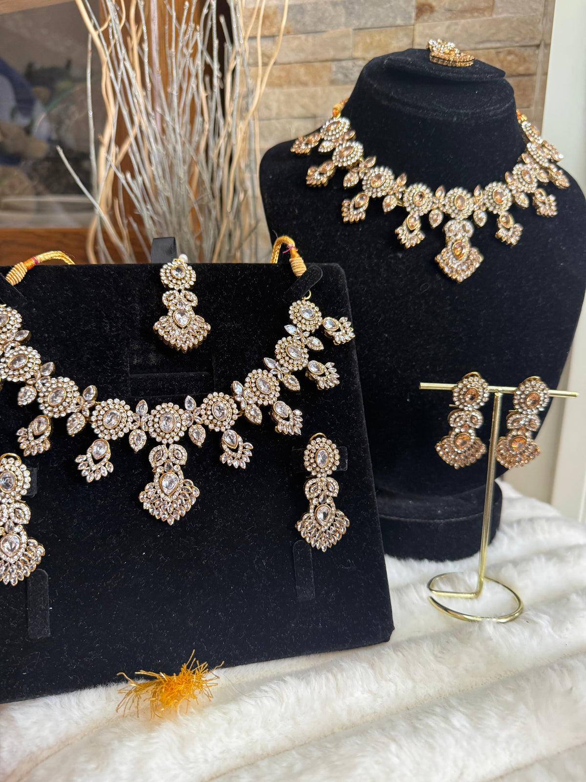 MAHRUKH - AD Necklace with earrings and tikka available | available in 7 colours