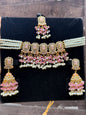 ALAYA - 30 colours available | Choker set with Jhumke and tikka