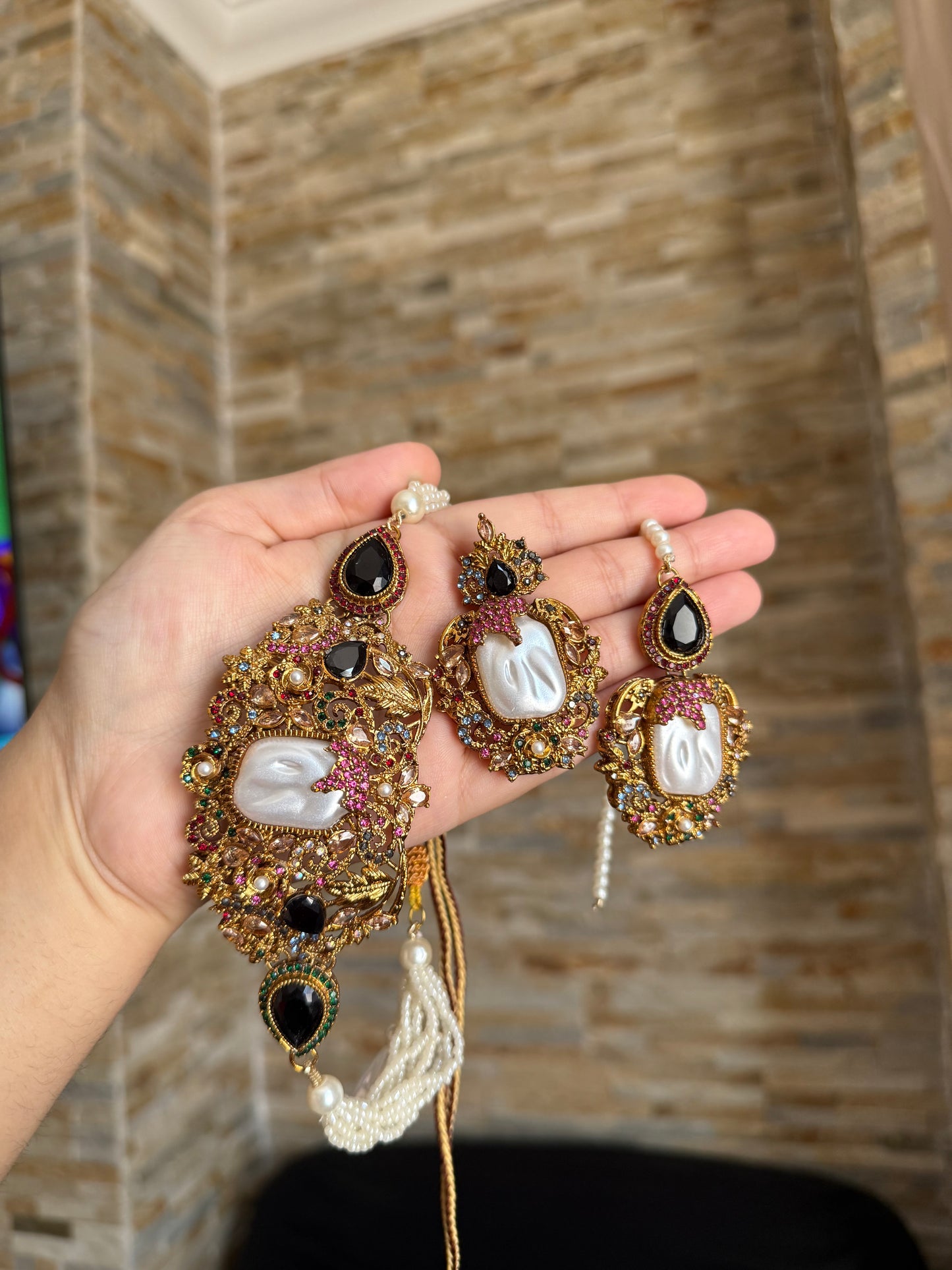 SAFA - Turkish choker set with earrings and tikka | available in 14 colours