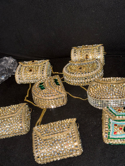 KUNDAN clutches SMALL | available in different designs & colours