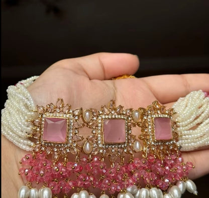 SALINAA - Choker set with Jhumke & Tikka | available in 14 colours
