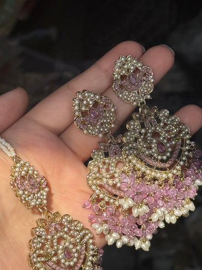 Kubra - Earrings tikka set | 16 colours available