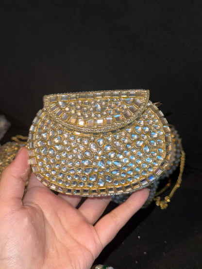 KUNDAN clutches SMALL | available in different designs & colours