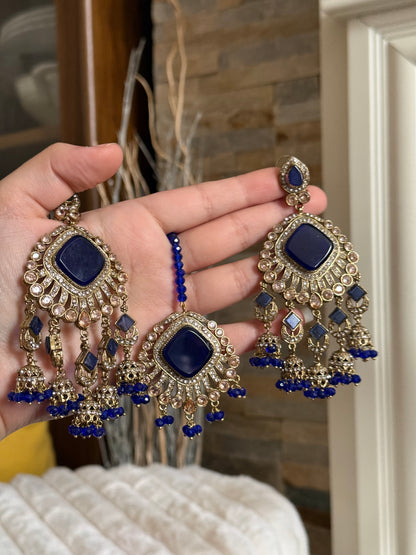 DERIN - Earrings & Tikka set | available in 11 colours | Ammysglamour