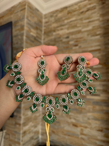 MAHRUKH - AD Necklace with earrings and tikka available | available in 7 colours