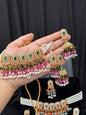 ALAYA - 30 colours available | Choker set with Jhumke and tikka