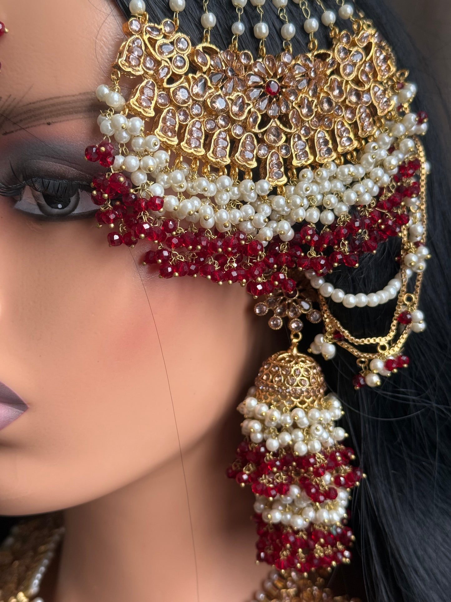 Naina - Heavy bridal set | Necklace with jhumar, jhumke and tikka