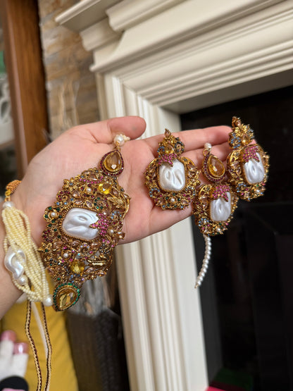 SAFA - Turkish choker set with earrings and tikka | available in 14 colours