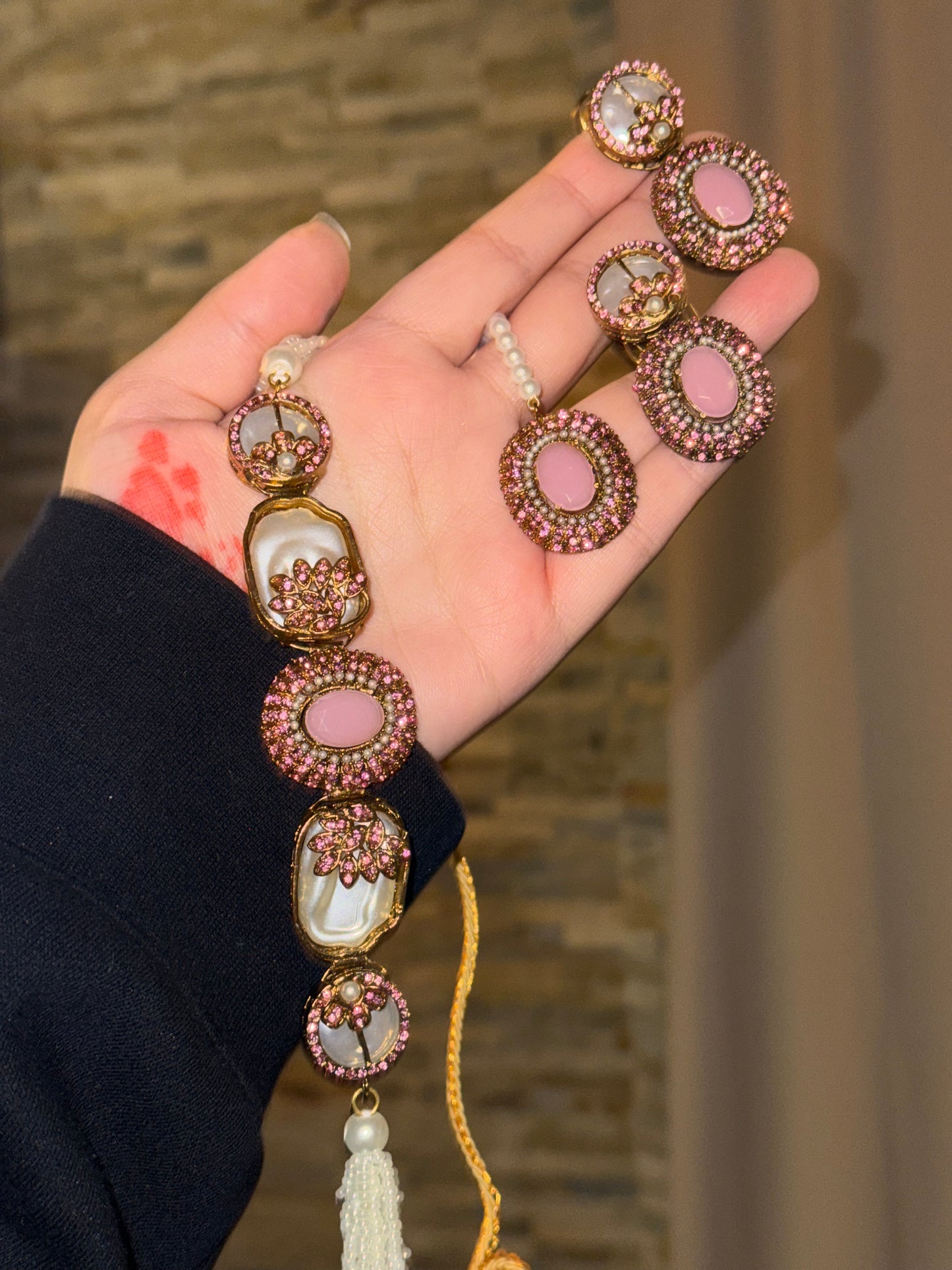 LIVIA - Turkish Choker set with earrings & Tikka | colours available