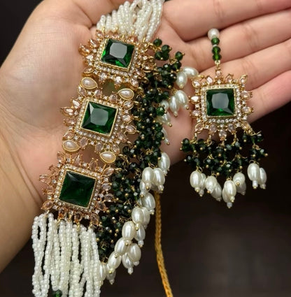 SALINAA - Choker set with Jhumke & Tikka | available in 14 colours
