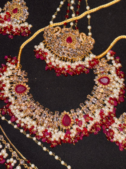 LAILA - Bridal set with sahara earring, tikka & jhumar | 2 colours available