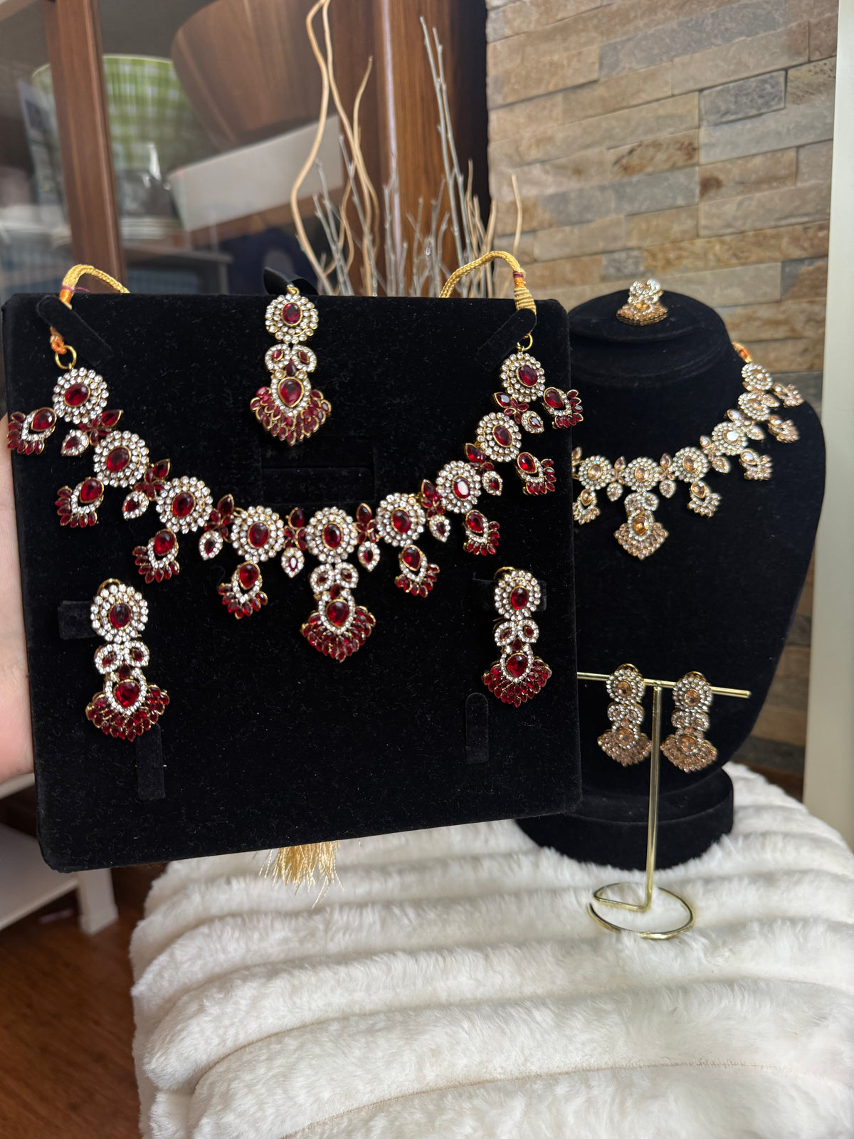 MAHRUKH - AD Necklace with earrings and tikka available | available in 7 colours