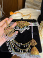 Afaf - Choker set with heavy Sahara jhumke and tikka | available in 25 colours
