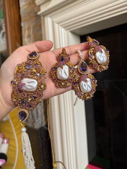 SAFA - Turkish choker set with earrings and tikka | available in 14 colours