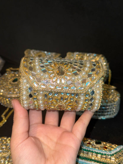KUNDAN clutches SMALL | available in different designs & colours