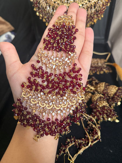 RAVAANI - Hevay Bridal set | Includes: Choker, Necklace, Jhumar, Jhumke, Tikka & Nose Ring | 2 designs available