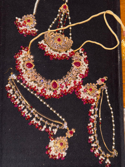 LAILA - Bridal set with sahara earring, tikka & jhumar | 2 colours available