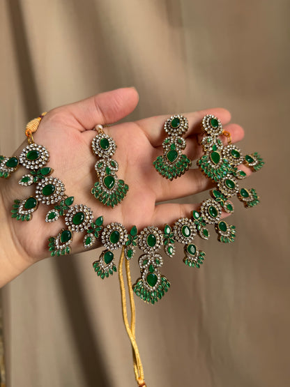 MAHRUKH - AD Necklace with earrings and tikka available | available in 7 colours