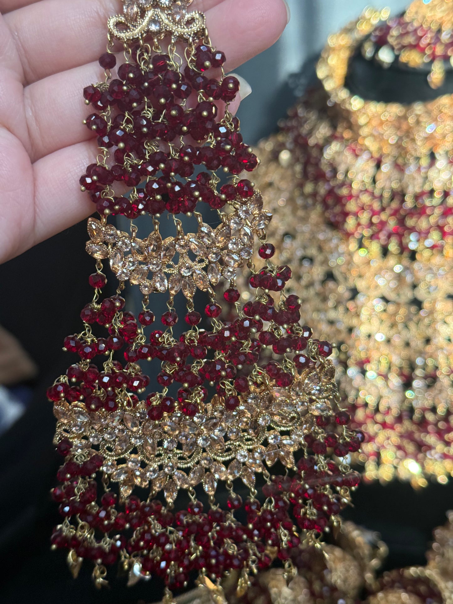 RAVAANI - Hevay Bridal set | Includes: Choker, Necklace, Jhumar, Jhumke, Tikka & Nose Ring | 2 designs available