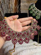 MAHA - AD necklace with earrings and tikka | available in 10 colours