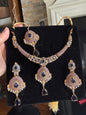 ANAB - Necklace set with earrings and tikka | 10 colours available