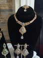ANAB - Necklace set with earrings and tikka | 10 colours available