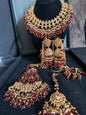 USHNA - Bridal set | includes necklace, jhumar, jhumke, tikka & nose ring