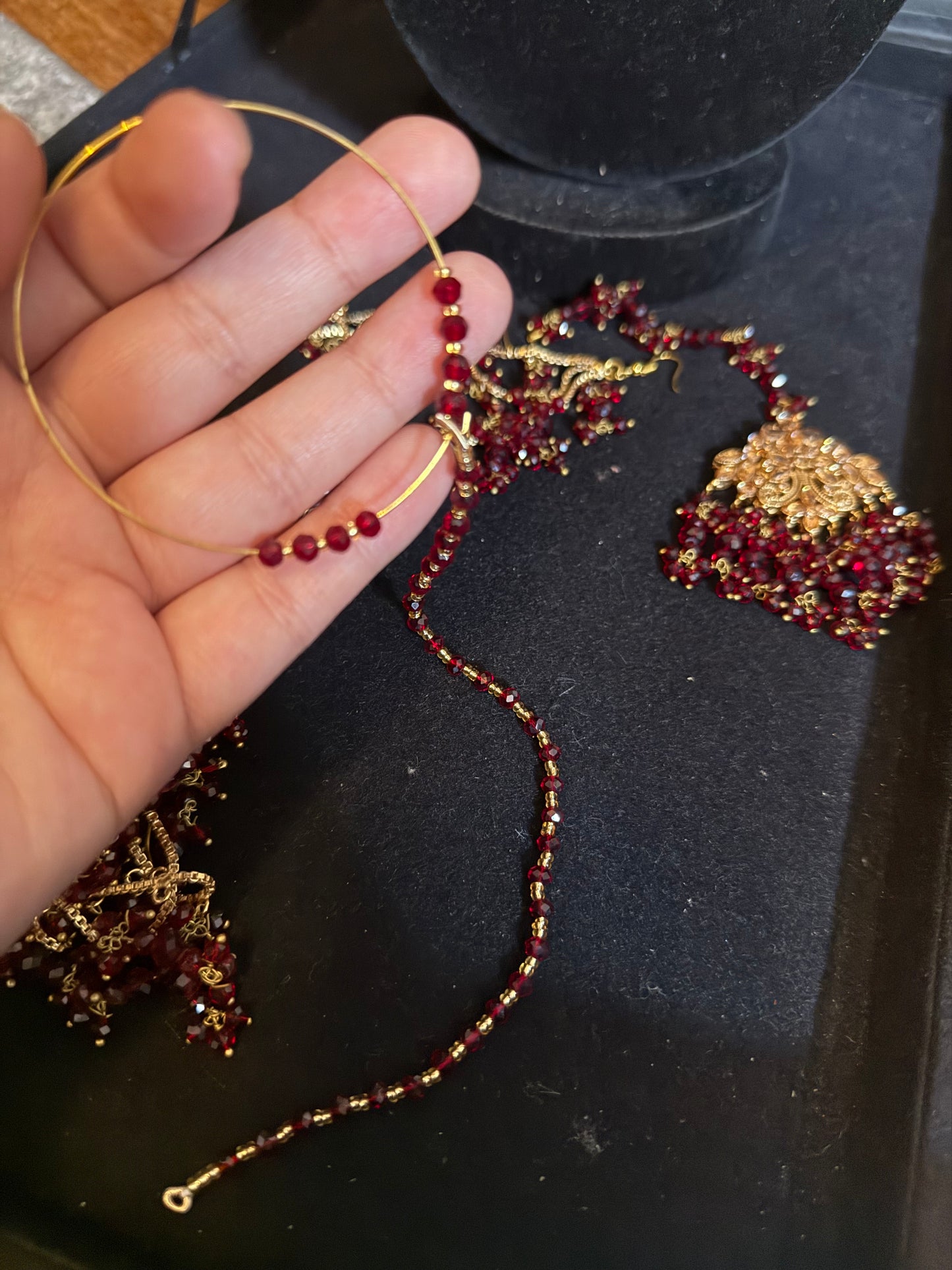 HEMA - Bridal set | includes: necklace, jhumar, jhumke, tikka and nose ring | Pakistani bridal set