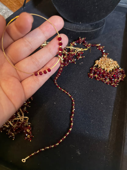 HEMA - Bridal set | includes: necklace, jhumar, jhumke, tikka and nose ring | Pakistani bridal set