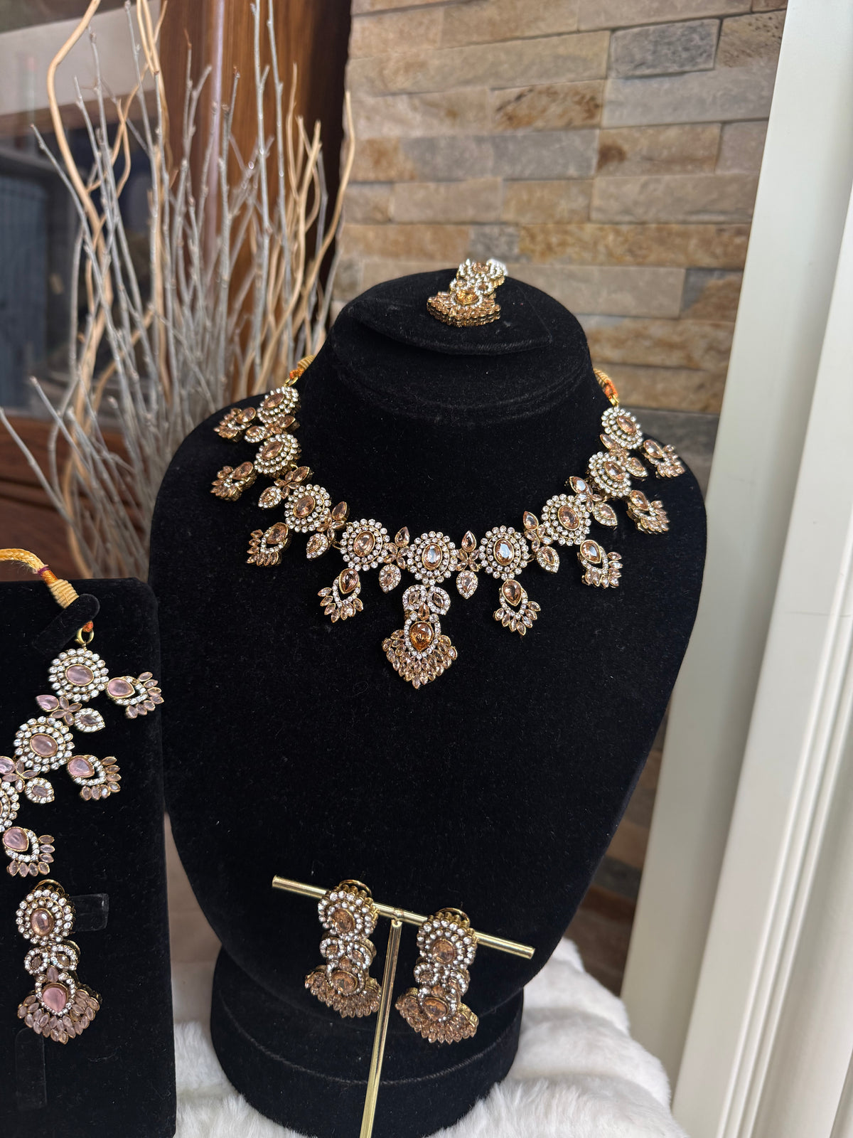 MAHRUKH - AD Necklace with earrings and tikka available | available in 7 colours