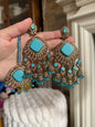 DERIN - Earrings & Tikka set | available in 11 colours | Ammysglamour
