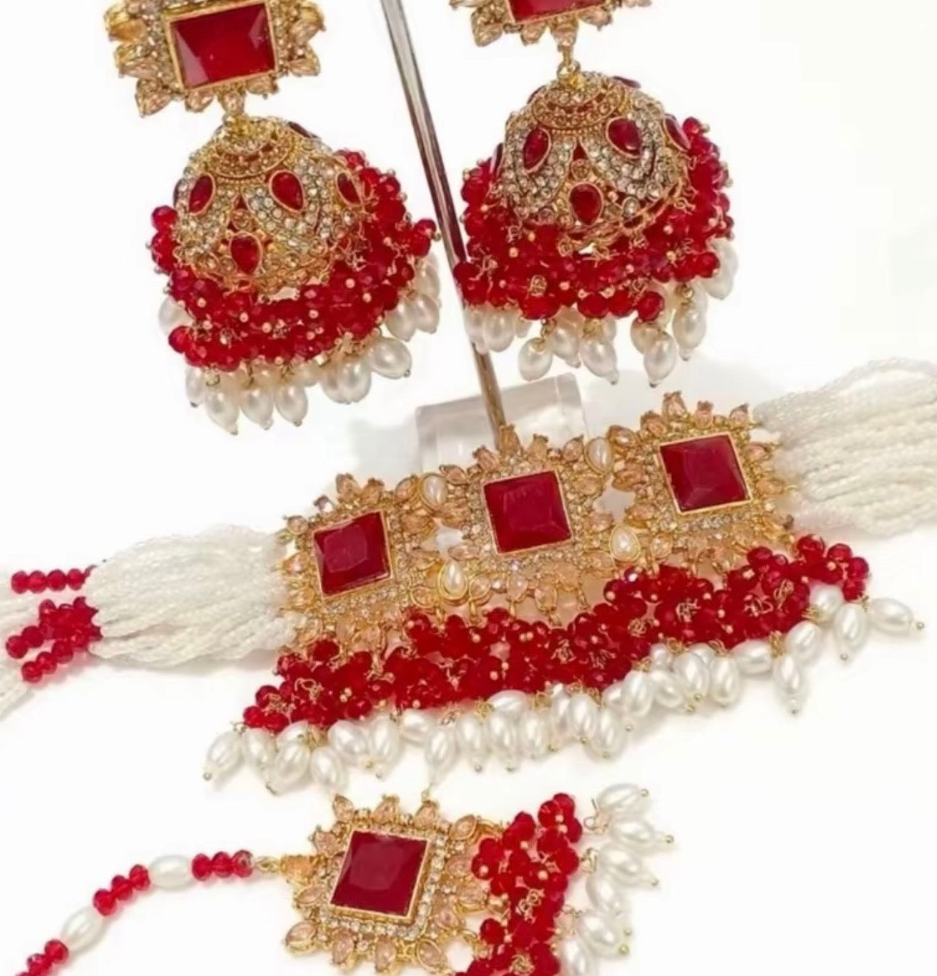 SALINAA - Choker set with Jhumke & Tikka | available in 14 colours