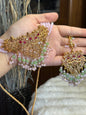 Afaf - Choker set with heavy Sahara jhumke and tikka | available in 25 colours
