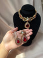 RANIA - Turkish necklace set with earrings and tikka | available in 12 colours