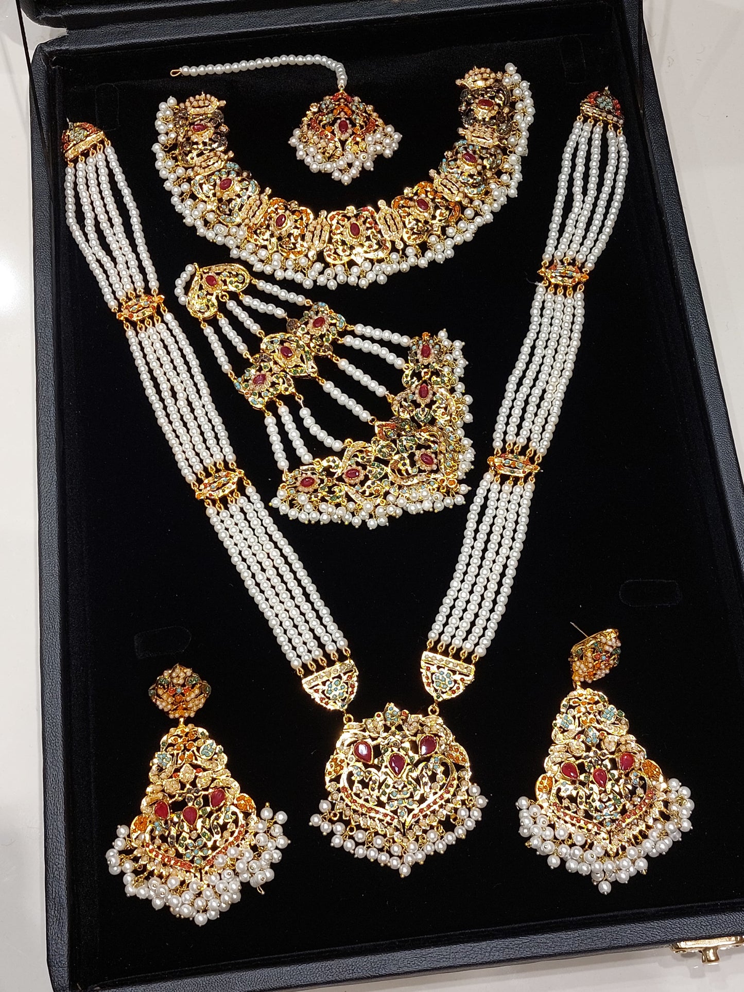 Shaheen - Mala set with necklace jhumar, earrings and tikka | available in 5 colours