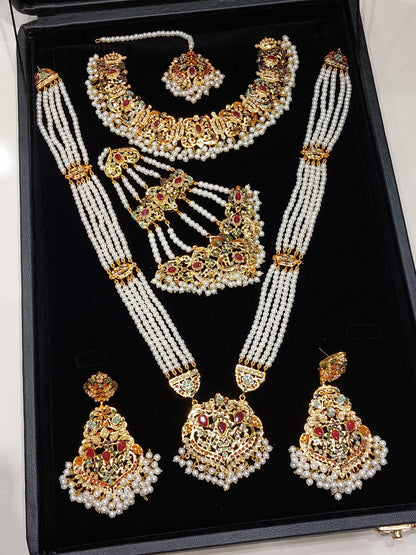 Shaheen - Mala set with necklace jhumar, earrings and tikka | available in 5 colours