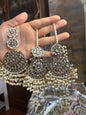 MISHA - double sided Sahara earrings with Tikka | Kundan earrings and tikka set | available in 19 colours