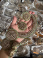 Naira - 4 pieces Necklace set | 12 colours available | necklace with ring, jhumke and tikka
