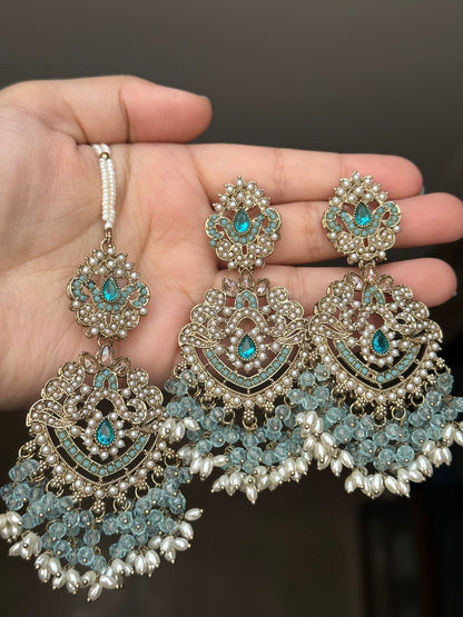 Kubra - Earrings tikka set | 16 colours available