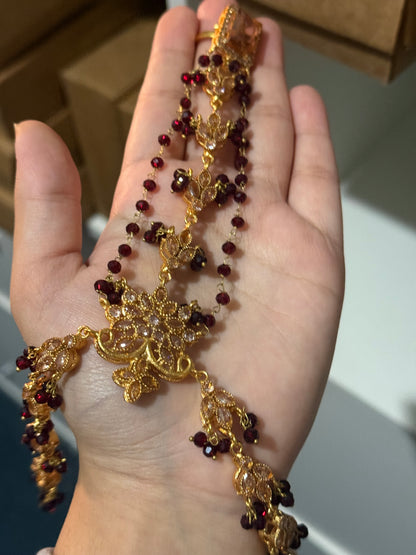 Single bridal hand piece | maroon